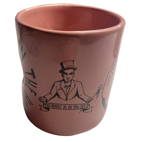 VOODOO DONUTS PORTLAND, OREGON PINK COFFEE MUG THE MAGIC IS IN THE HOLE - Picture 3 of 6